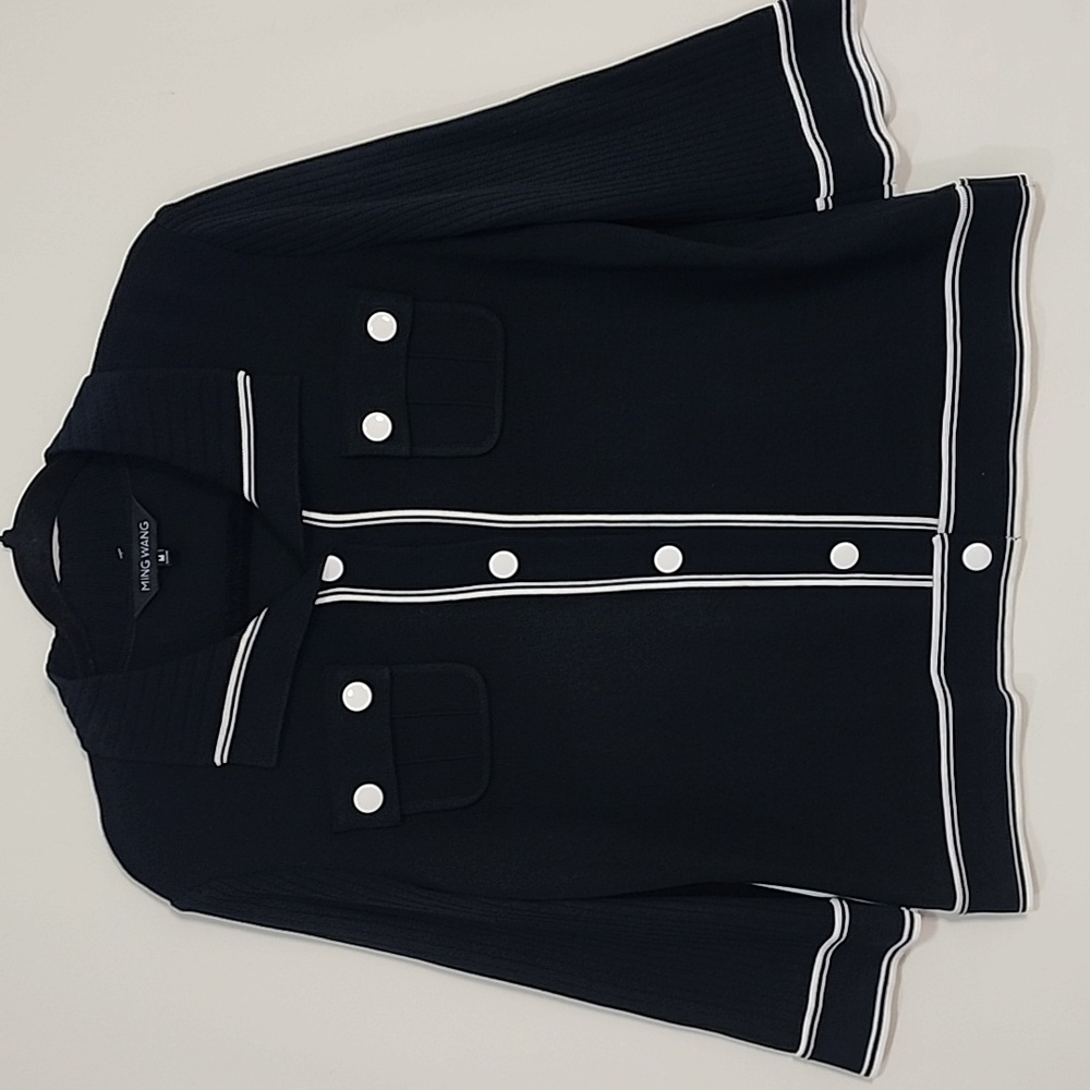 MING WANG 3/4 Sleeves Knit Jacket  M
